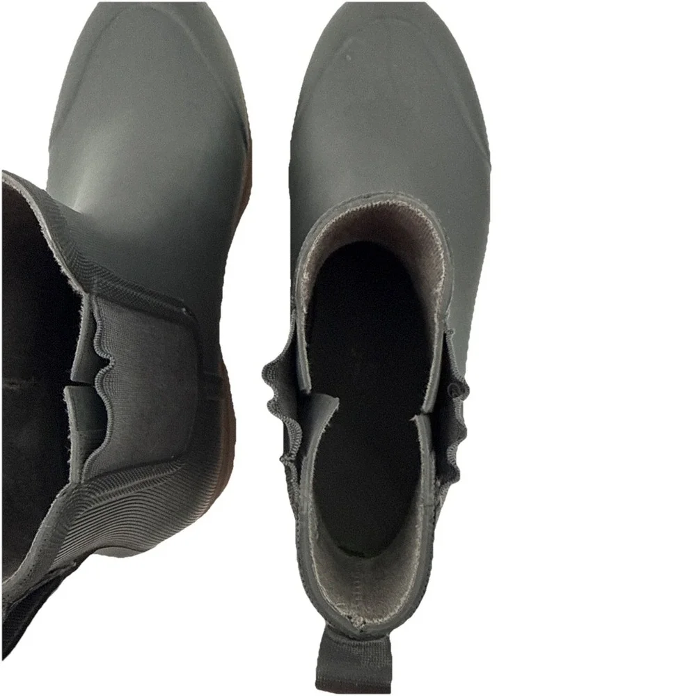 Bogs Holly Chelsea Rain Boots Women 7 Black Waterproof Rubber Ankle Boot